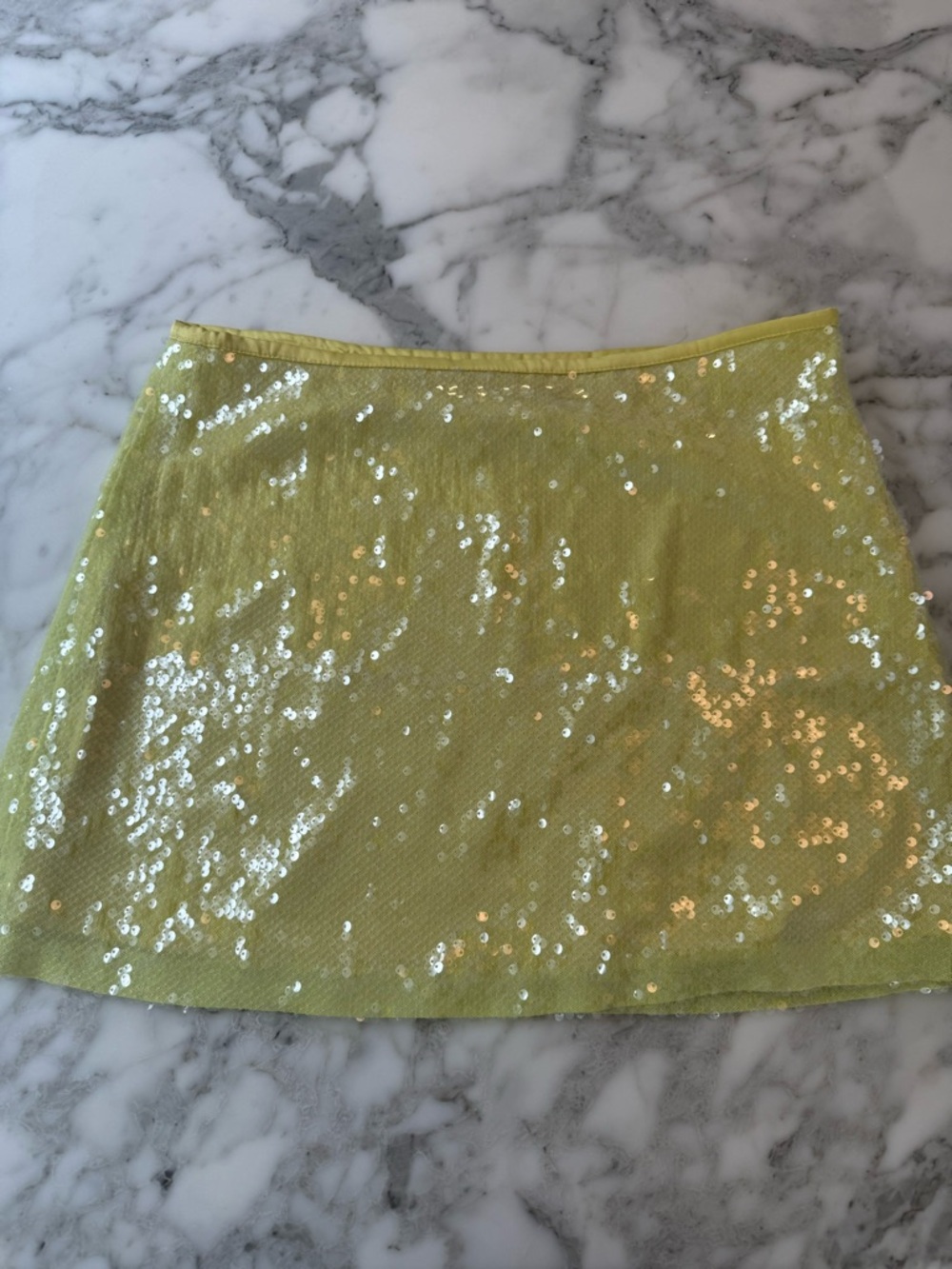 Yellow Zara Sequin Mini Skirt